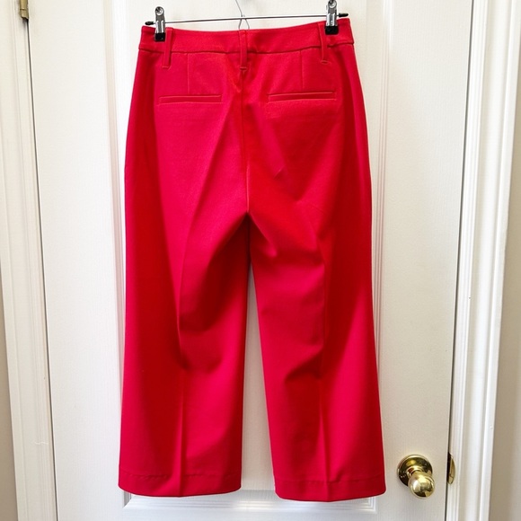 Banana Republic High Rise Slim Wide Leg Cropped Pants Red Size 2 - Picture 3 of 15